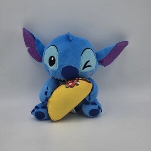 Disney Blue & Purple Stitch Plush Holding Yellow Taco